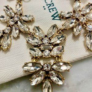 J Crew Crystal Flower Statement Necklace